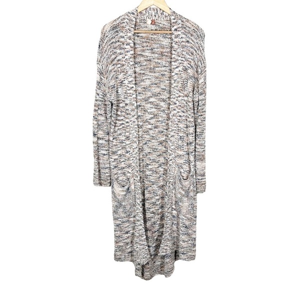 Anthropologie Pilcro Padma Space Dye Neutral Motif Longline Cardigan Sweater - Picture 2 of 13